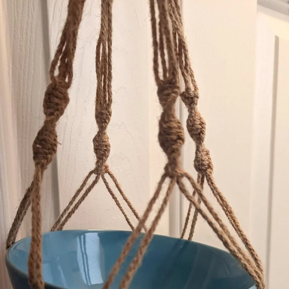 NWT Macrame Plant Hanger Retro 1970s Hippie Rustic Summer Home Decor Ashland NEW